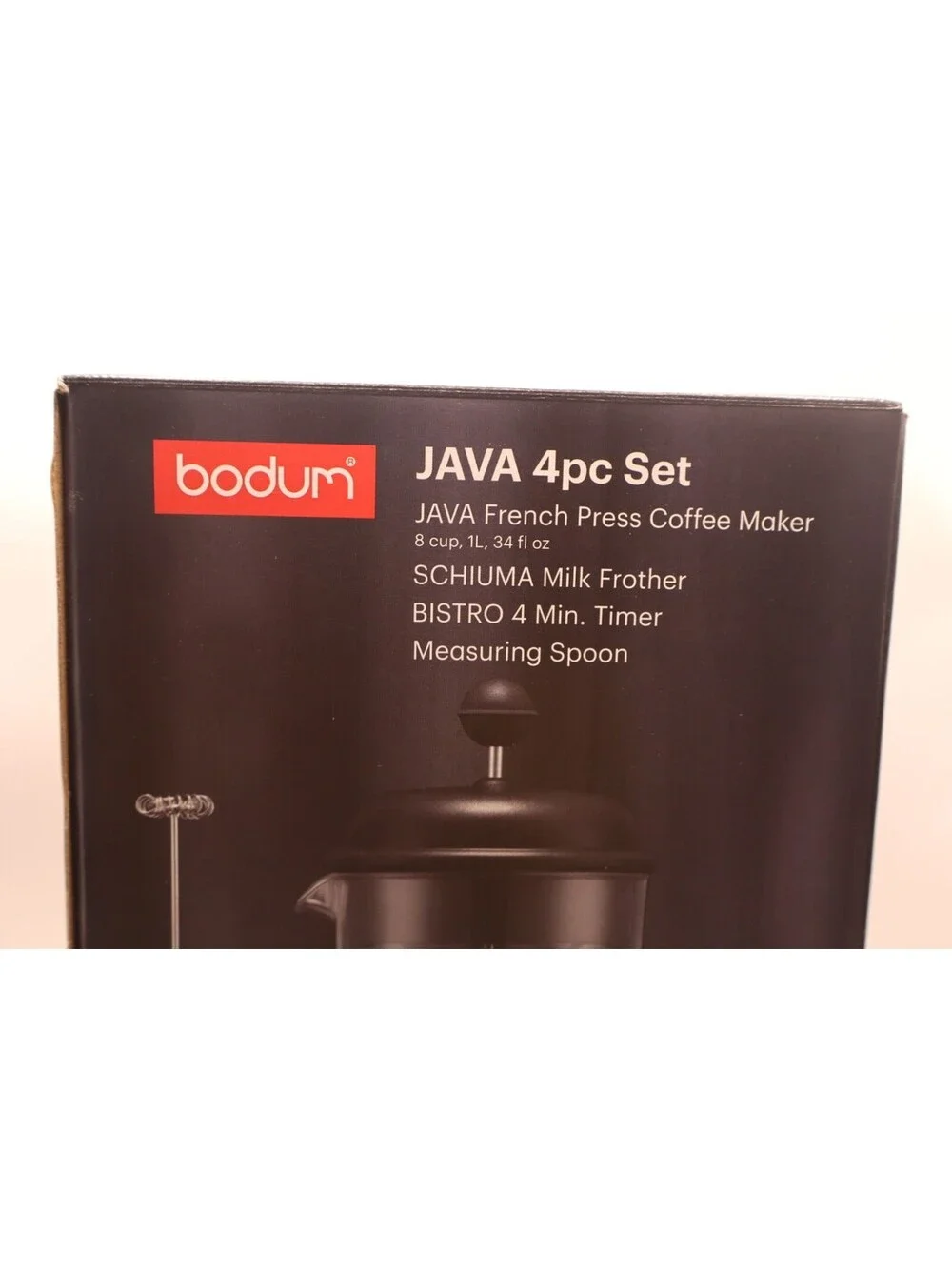 Bodum JAVA 4pc Set French Press Coffee Maker withMilkFrother